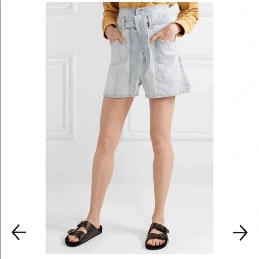 IRO Voukko Belted Denim Shorts - Light denim Size 34